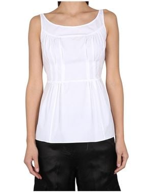 Aspesi Tied-Waist Sleeveless Top - White