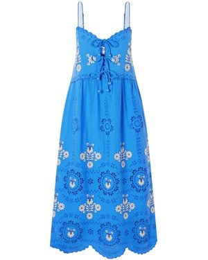 Sea Cotton And Linen-Blend Maxi Dress - Blue