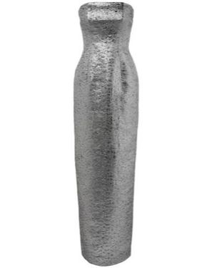 Emilia Wickstead Laelia Jacquard Bustier Gown - Gray