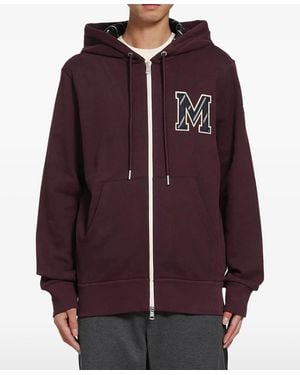 Moncler Logo-Patch Zip-Up Hoodie - Purple