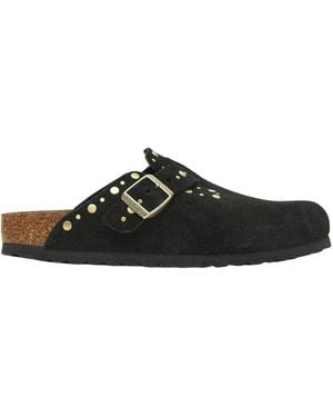 Birkenstock Boston Riviet Border Mules - Black