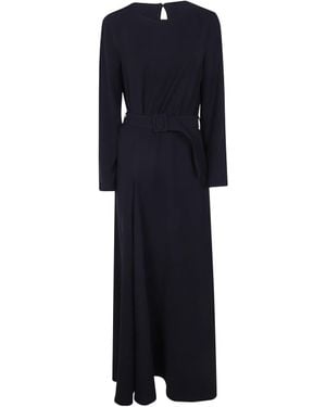 P.A.R.O.S.H. Belted Flared Dress - Blue