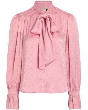 RIXO London Satin Floral Shirt - Pink