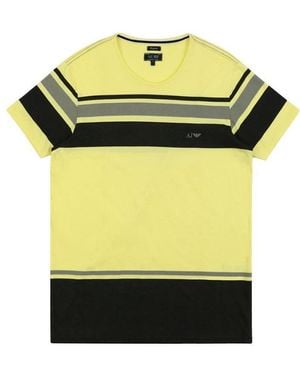 Armani Jeans Round Collar Logo T-Shirt - Yellow