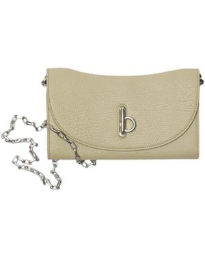 Burberry Rocking Horse Foldover Top Chain-Linked Wallet - Natural