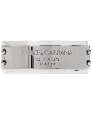 Dolce & Gabbana Logo Engraved Bracelet - White