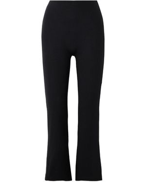 Leset Rio Cropped Stretch-Ponte Flared Trousers - Black