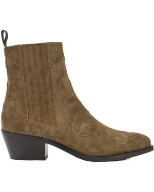Sartore 'Velour 45 Mm' Cowboy Ankle Boots - Brown