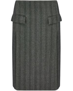 Ferragamo Striped Skirt - Grey