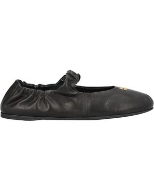 Miu Miu Ruches Ballet Shoes - Black