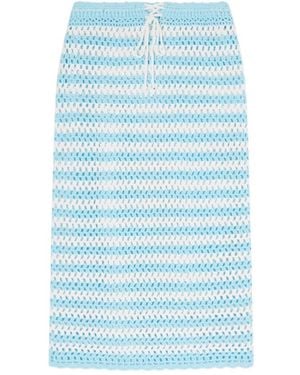Jonathan Simkhai Striped Crochet Skirt - Blue