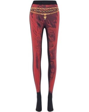 Marine Serre Printed Jersey Leggings - Red