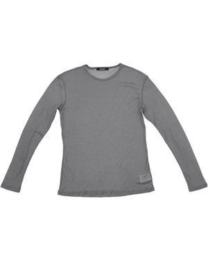 Lela Rose Long-Sleeve Crew-Neck T-Shirt - Gray