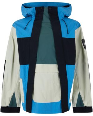 Ambush Mountain Color Block Weather-Resistant Parka - Blue
