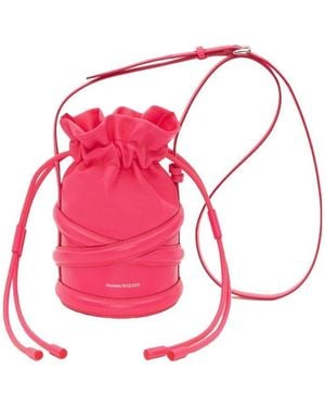 McQueen Logo Printed Bucket Bag - Pink
