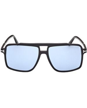 Tom Ford Double-Frame Square Sunglasses - Blue