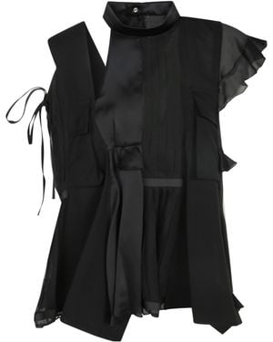 Sacai Ruffled Blouse - Black