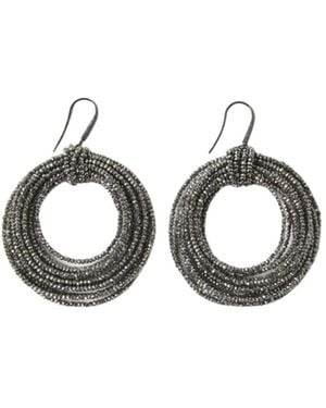 Brunello Cucinelli Vetro Hoop Earrings - White