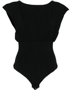 Elisabetta Franchi Crewneck Knit Bodysuit - Black