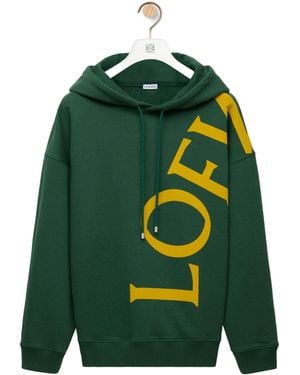 Loewe Big Logo Relaxed Hoodie, 100% Cotton, Size: Small - Green