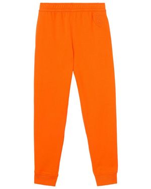 Burberry Logo Embroidered Track Trousers - Orange