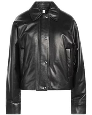 Burberry Minimalist Leather Jacket - Black
