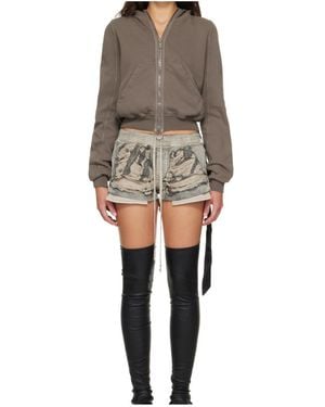 Rick Owens Long-Sleeved Zip-Up Hoodie - Natural