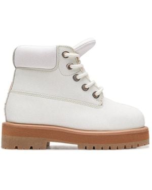 PDF CHANNEL Pdf Channel Lace-Up Ankle Boots - White