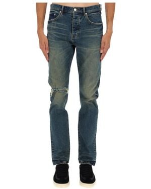 Purple Brand Slim Fit Distressed Jeans - Blue