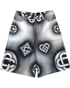 CASABLANCA Pearlescent Monogram Denim Shorts - Multicolour