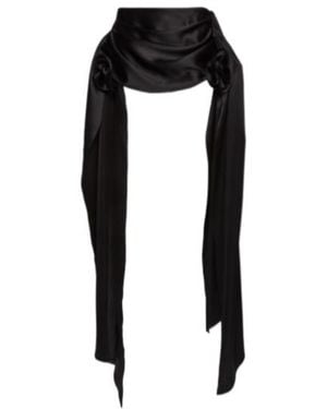Magda Butrym Rose-Decorated Draped Skirt - Black