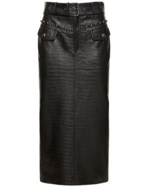 Alessandra Rich Texture Mid-Length Skirt - Black