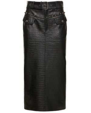 Alessandra Rich Medium-Length Skirt With Texture - Black