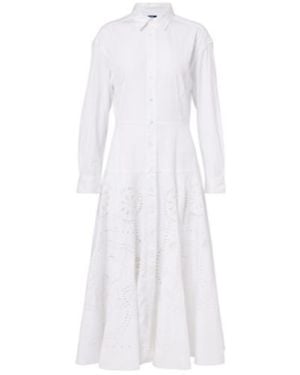 Polo Ralph Lauren Broderie Anglaise Cotton Shirt Dress - White
