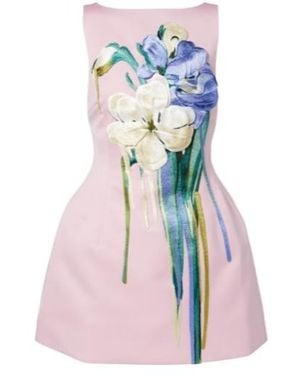 Leo Ali Floral-Appliqué Minidress - Pink