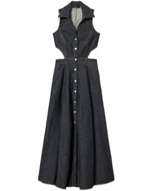 Twinset Cut-Out Denim Dress - Black