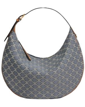 Celine Lulu Large Triomphe Jacquard Tote Bag - Gray