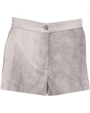Pinko Pleat Detailed Tailored Shorts - Gray