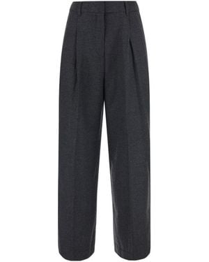 DUNST Pleated Belted Pants - Blue