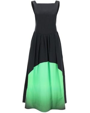 Dries Van Noten Colour Matching Dress - Green