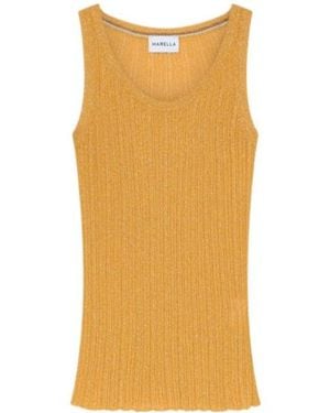 Marella Lurex-Embellished Vest Top - Yellow