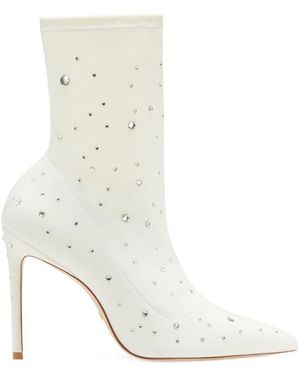 Stuart Weitzman Crystal-Embellished 110Mm Boots - White
