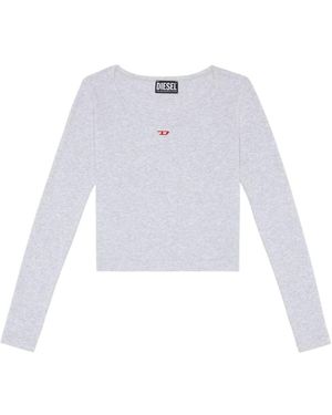DIESEL Logo-Embroidered Scoop-Neck T-Shirt - White