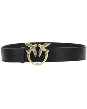Pinko Love Berry Logo Buckle Belt - White