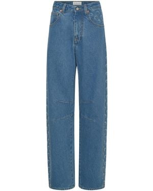 Marine Serre Straight-Leg Jeans - Blue