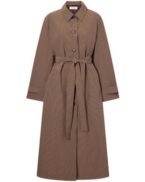 Rohe Belted Check Coat - Brown