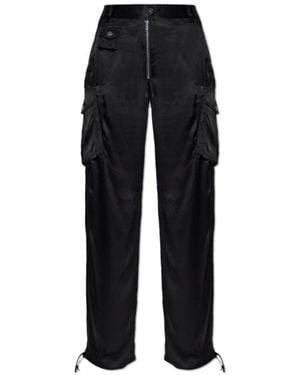 Ganni Satin Cargo Pants - Black