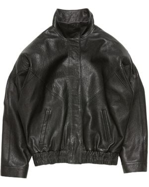 Acne Studios Leather Logo Blouson - Black