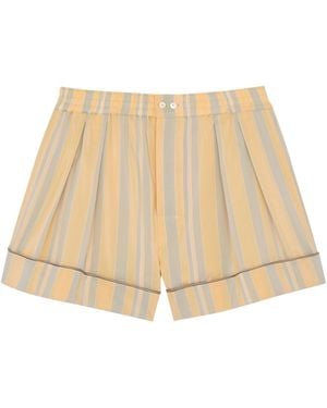 Saint Laurent Pyjama Shorts With An Elastic Waistband - Natural