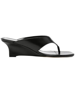 Stuart Weitzman Square-Toe High-Heeled Sandals - Black